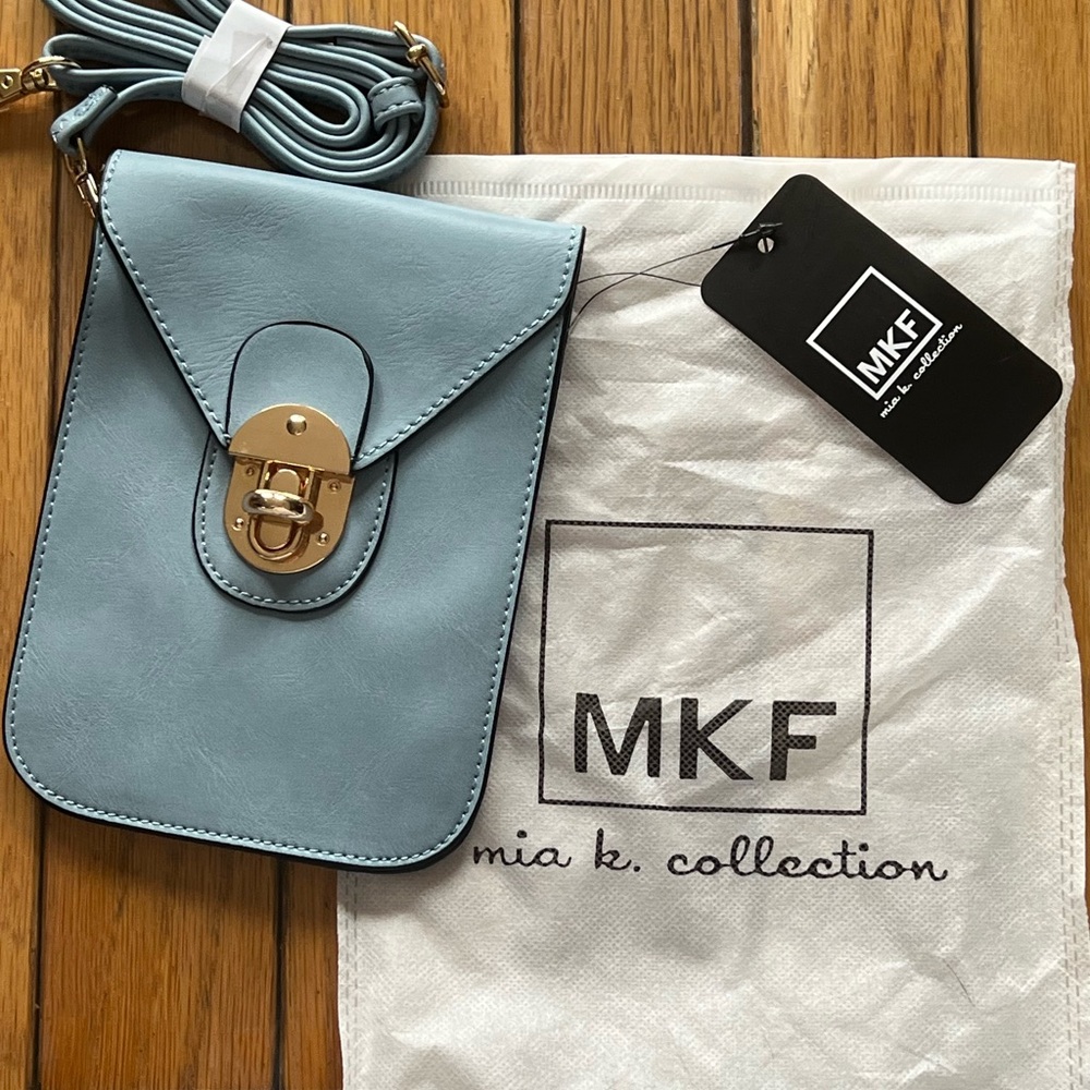 MKF Mia K. Collection Havana II Light Blue Crossbody Phone Bag
